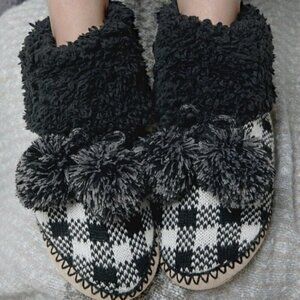 BUFFALO Plaid Slippers Black
